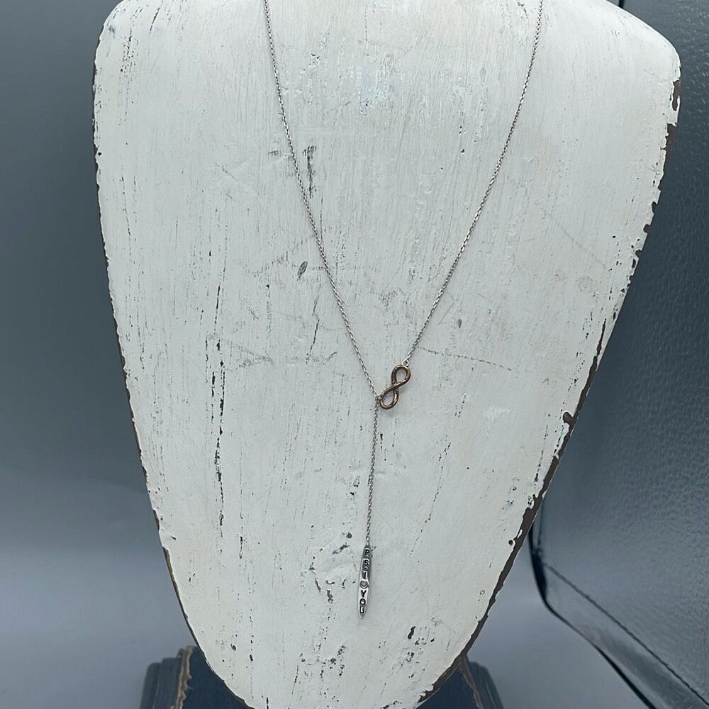 Aurafin sterling silver Y drop “P S I Love U” necklace